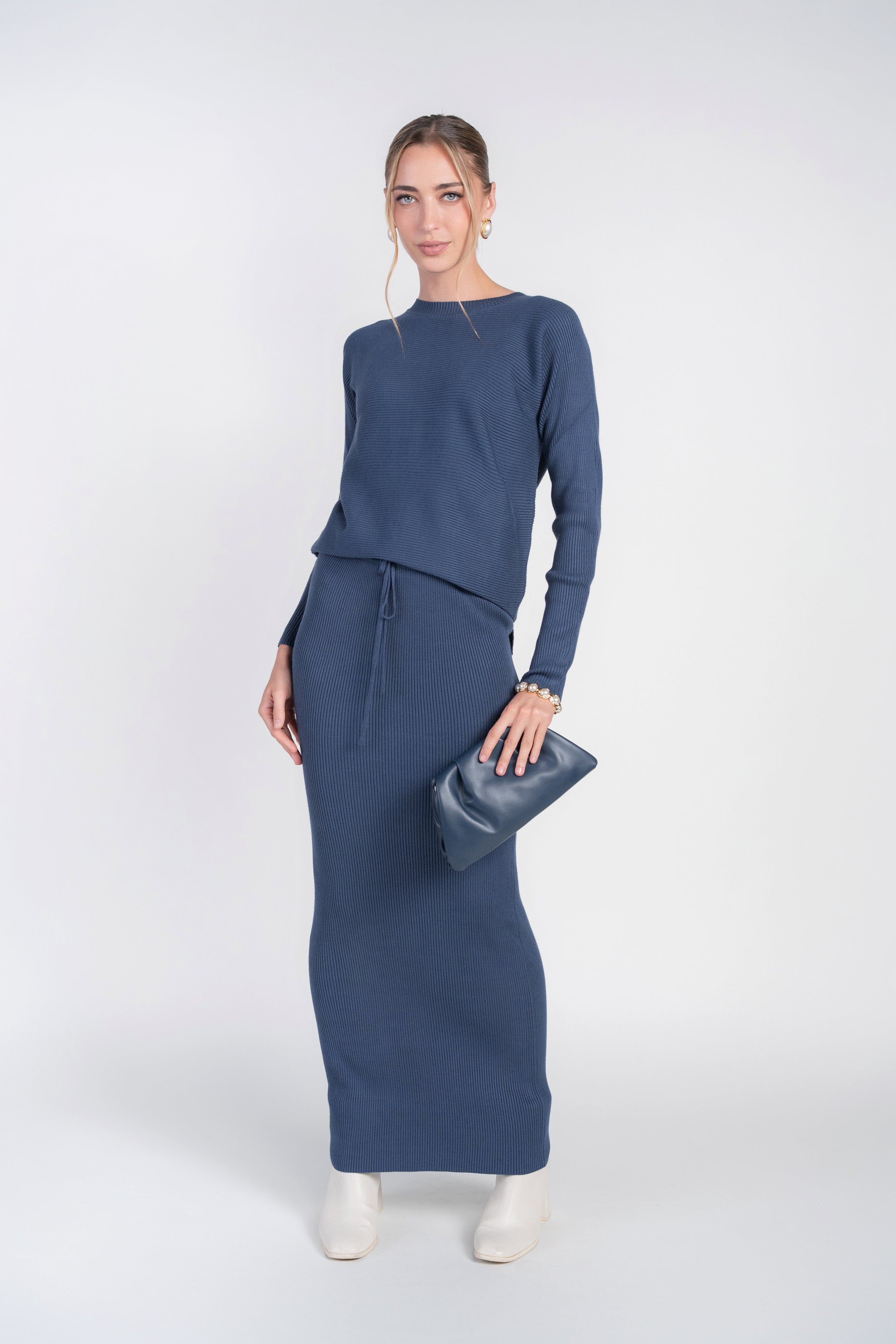 Sweater Rib Top- Moonbeam