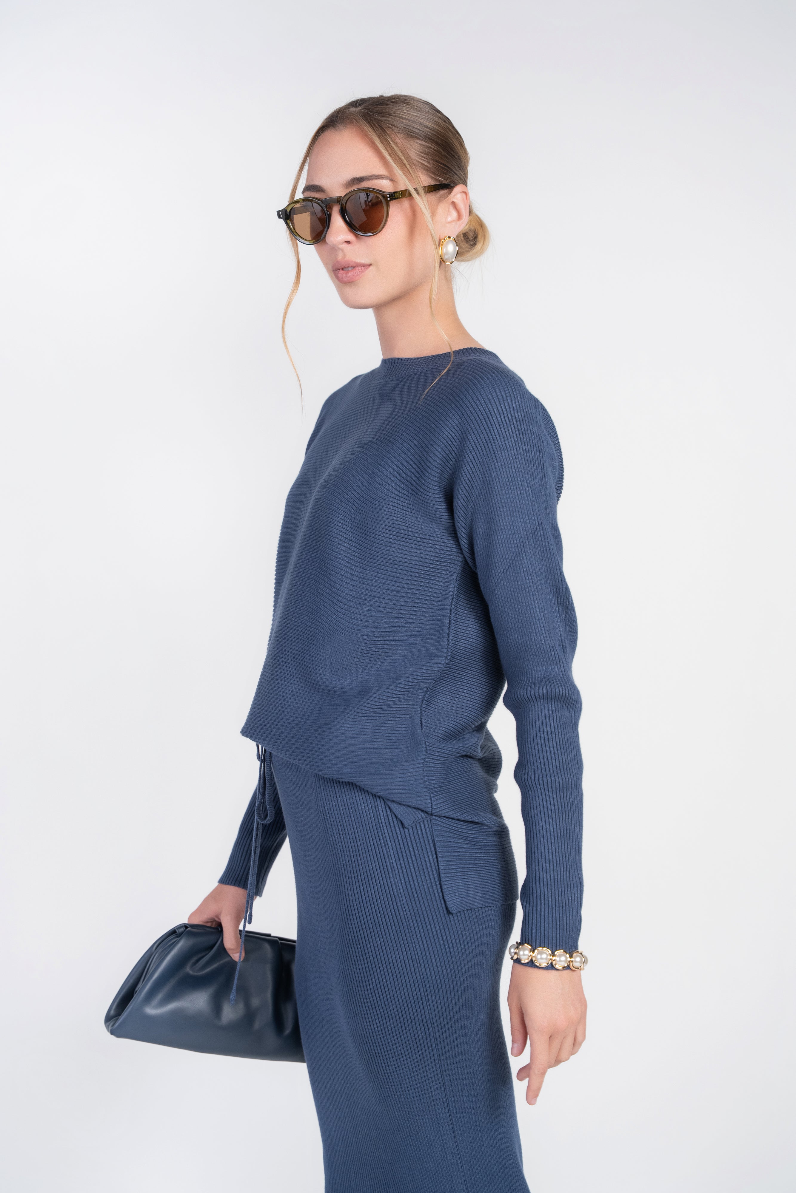 Sweater Rib Top- Moonbeam