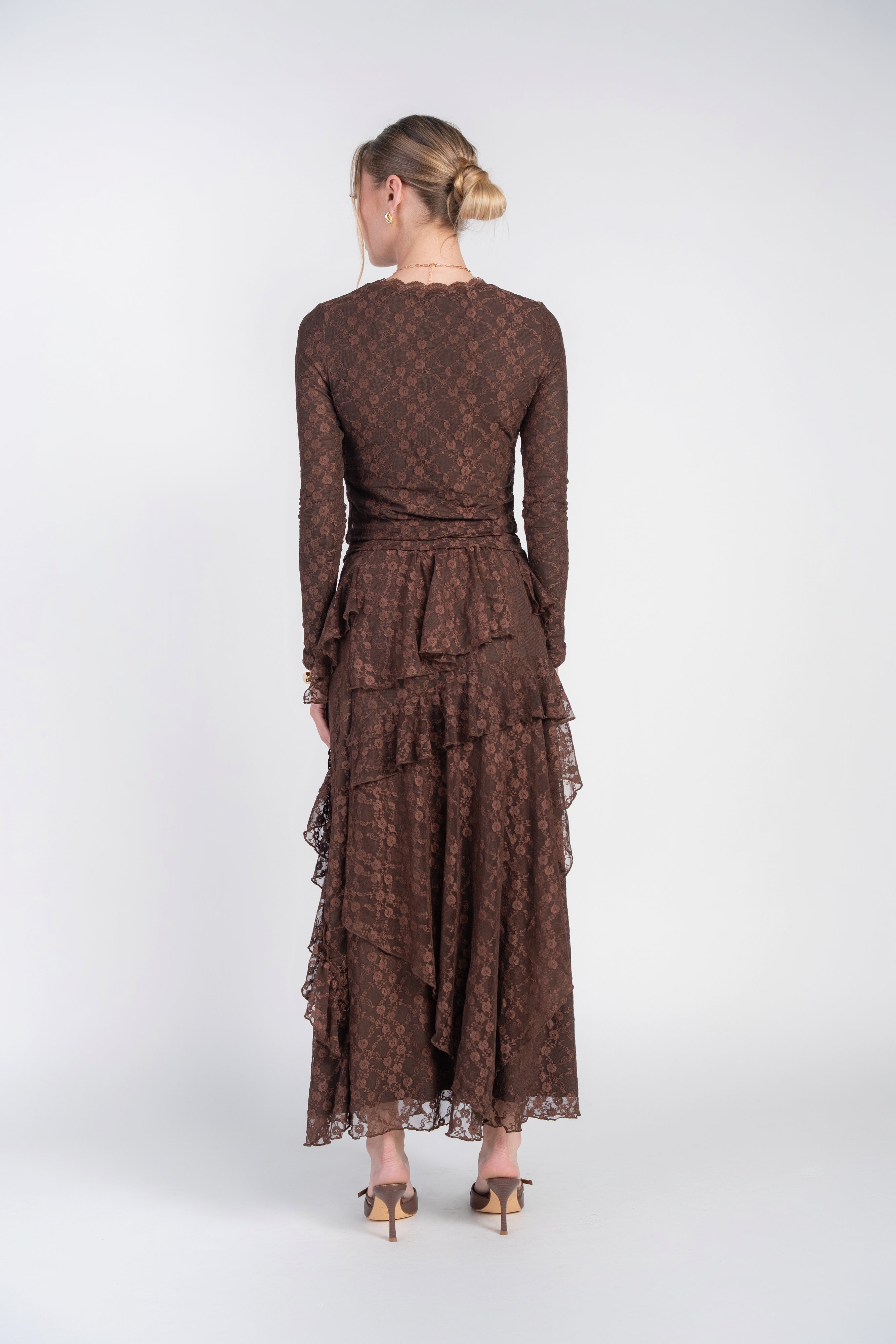 Alison Lace Skirt- Chocolate