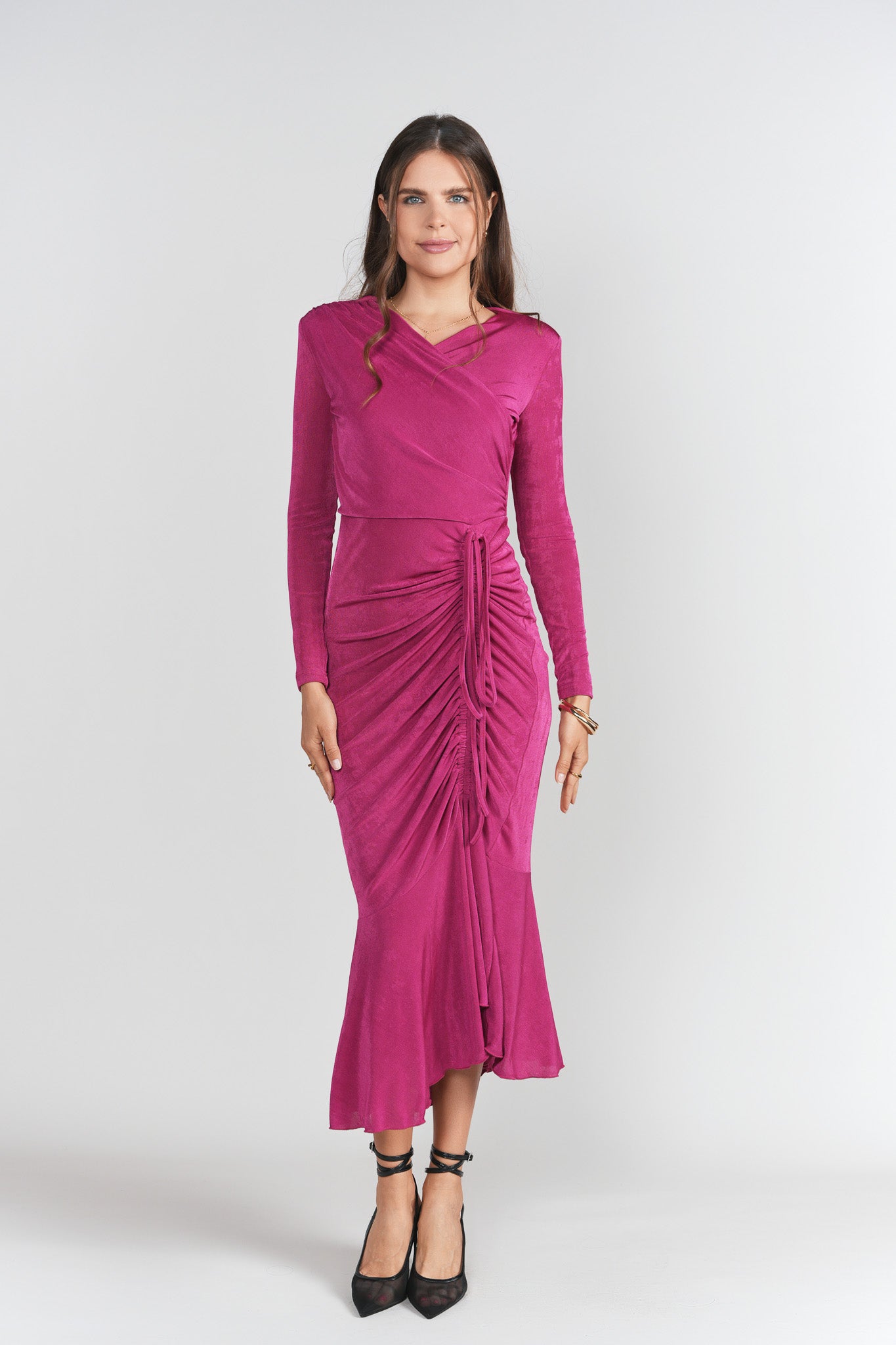 Valerie Midi Dress- Fuchsia Valerie Midi Dress- Fuchsia