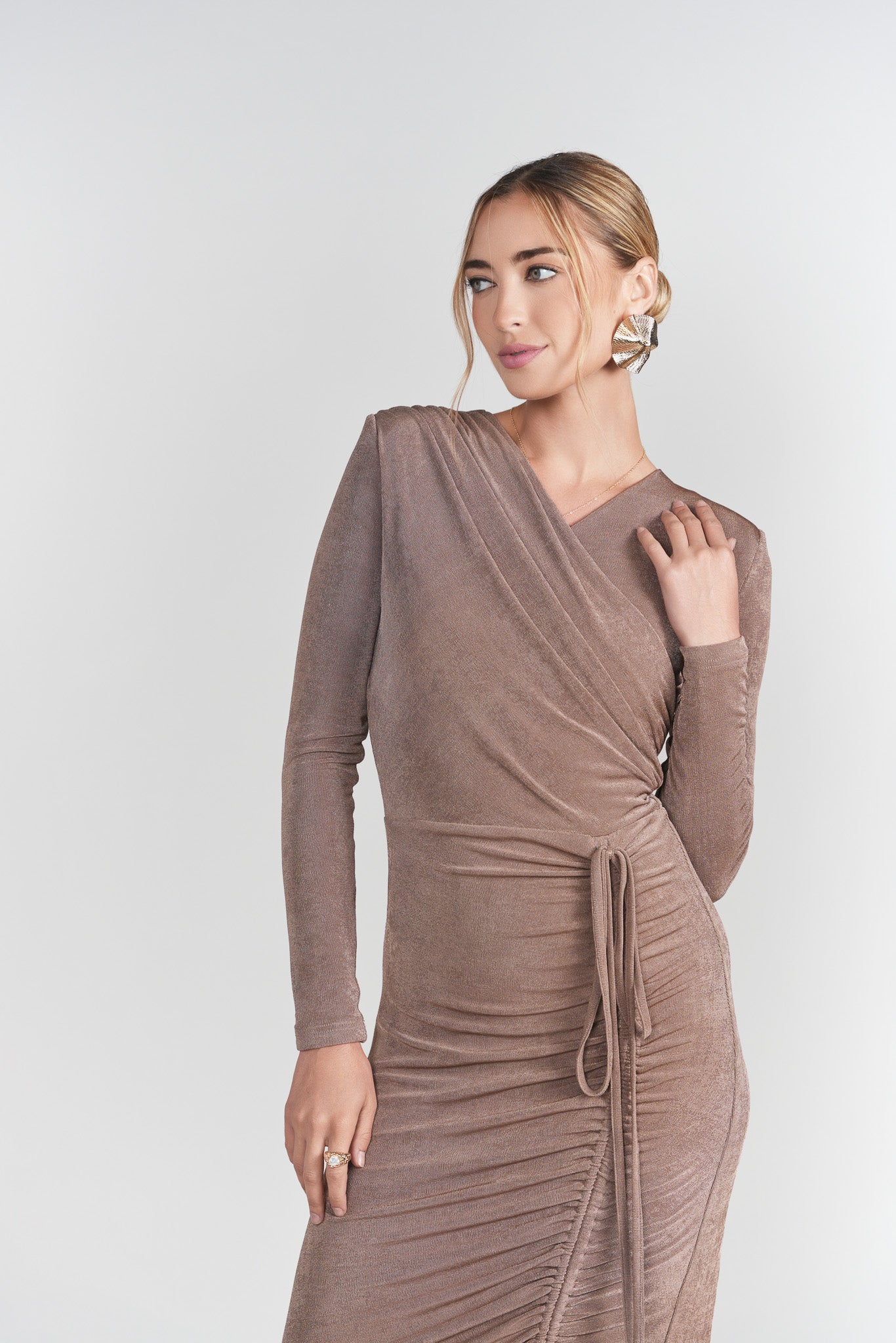 Valerie Midi Dress- Mink