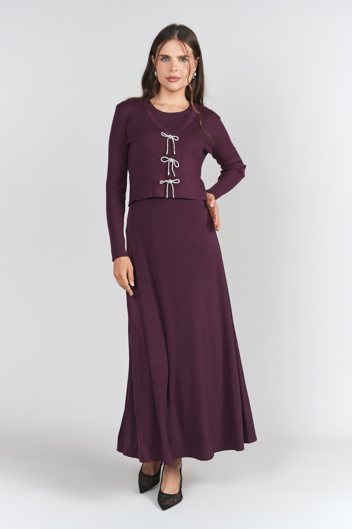 Sleeveless Jersey Dress- Eggplant XXS Sleeveless Jersey Dress- Eggplant XXS
