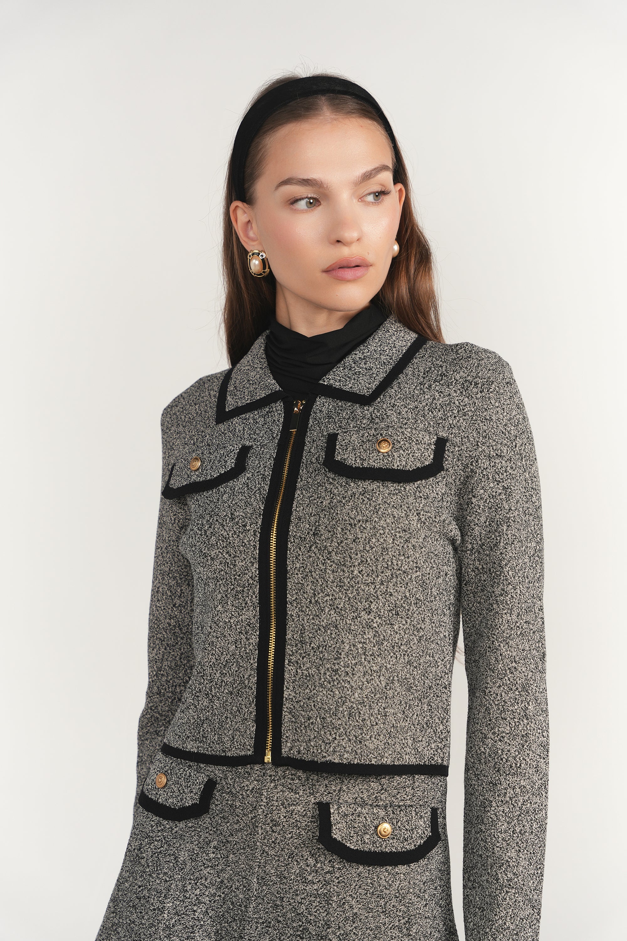 Trent Jacket - Black Tweed