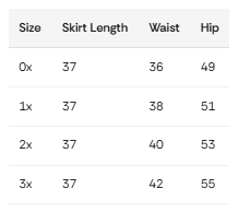 size chart