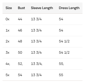 size chart