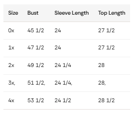 size chart