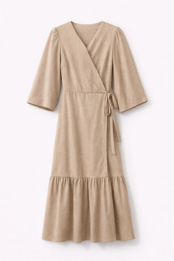 Tan Wrap Dress