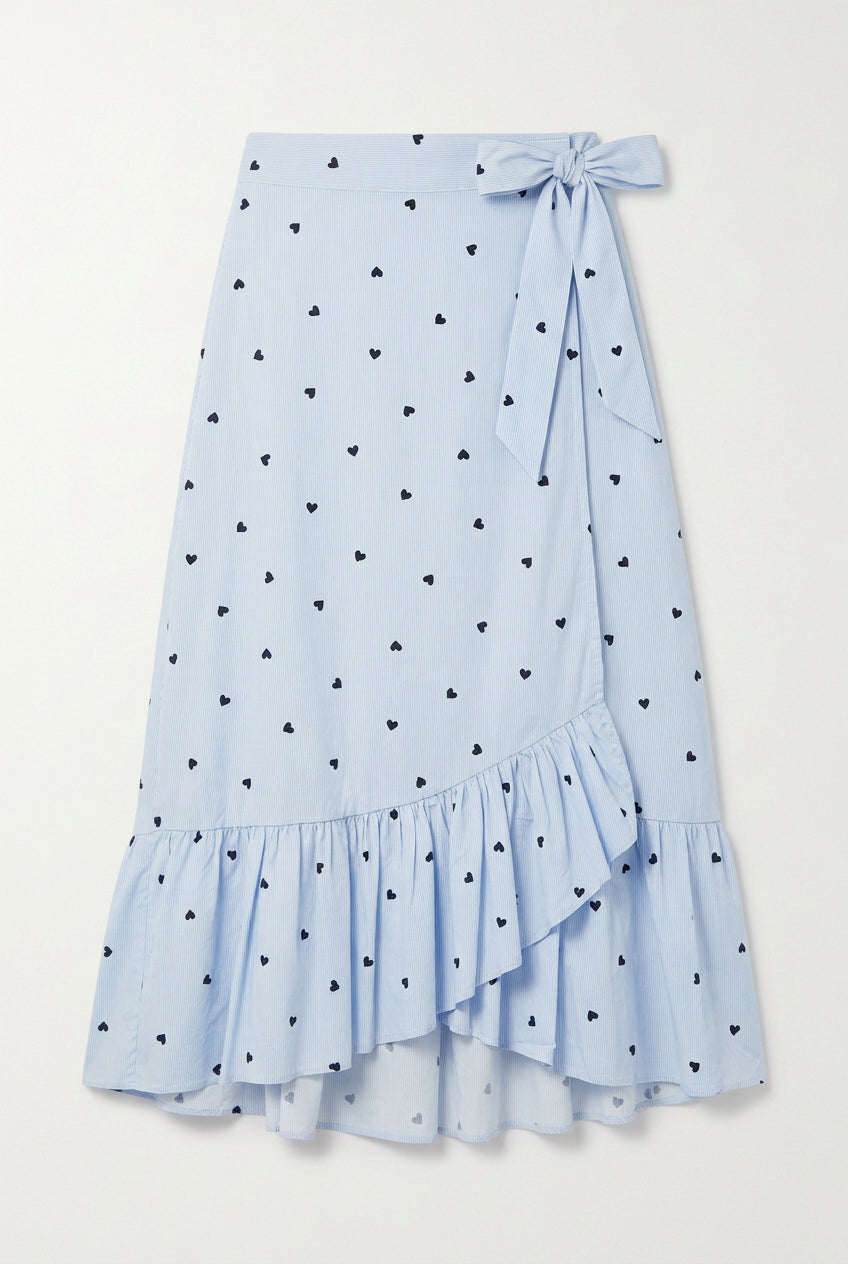994996 Navy Heart Wrap Skirt
