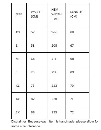 size chart