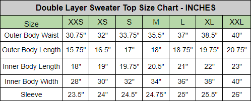 size chart