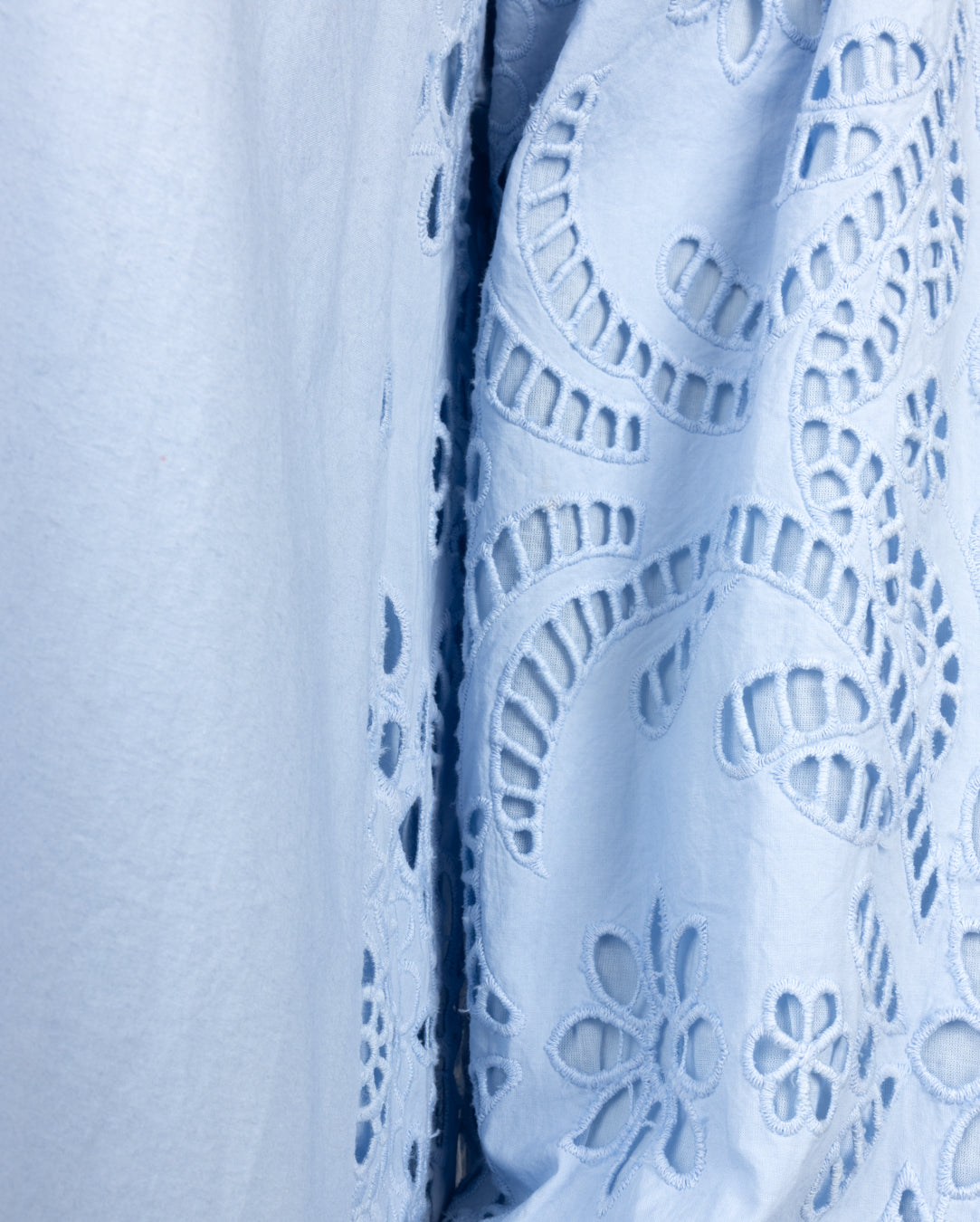 Eyelet Tassle Front Dress- Light Blue