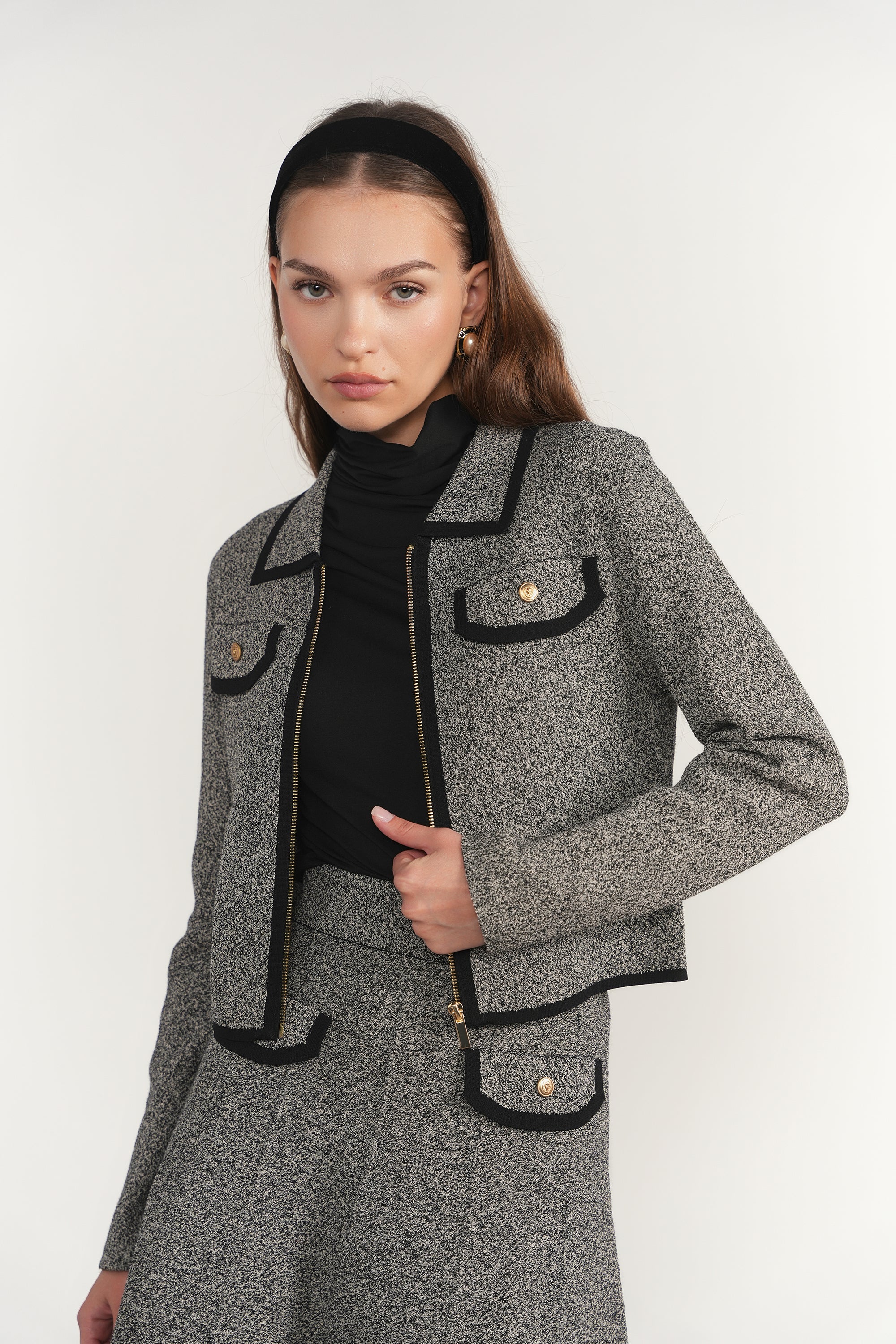 Trent Jacket - Black Tweed