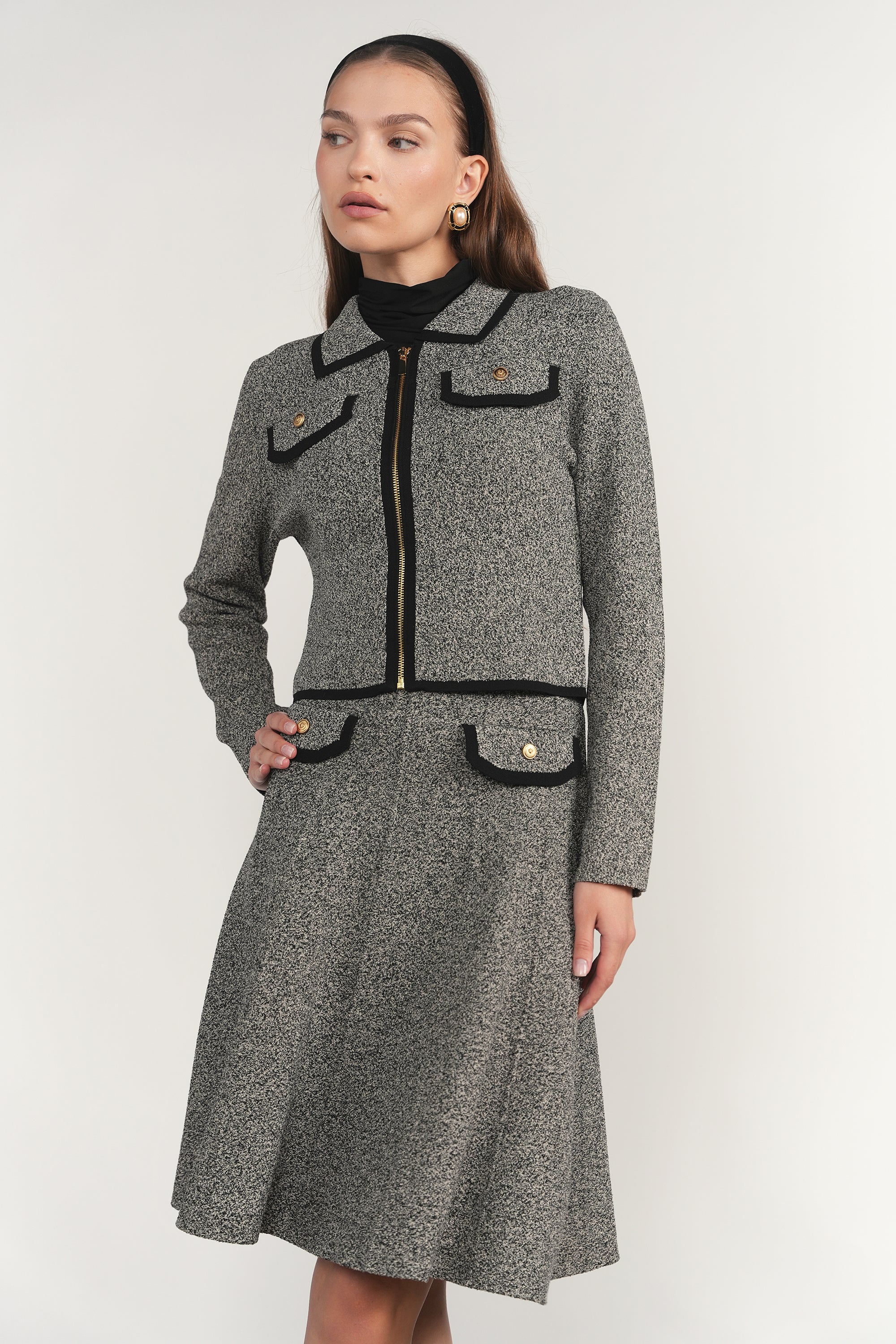 Trent Jacket - Black Tweed