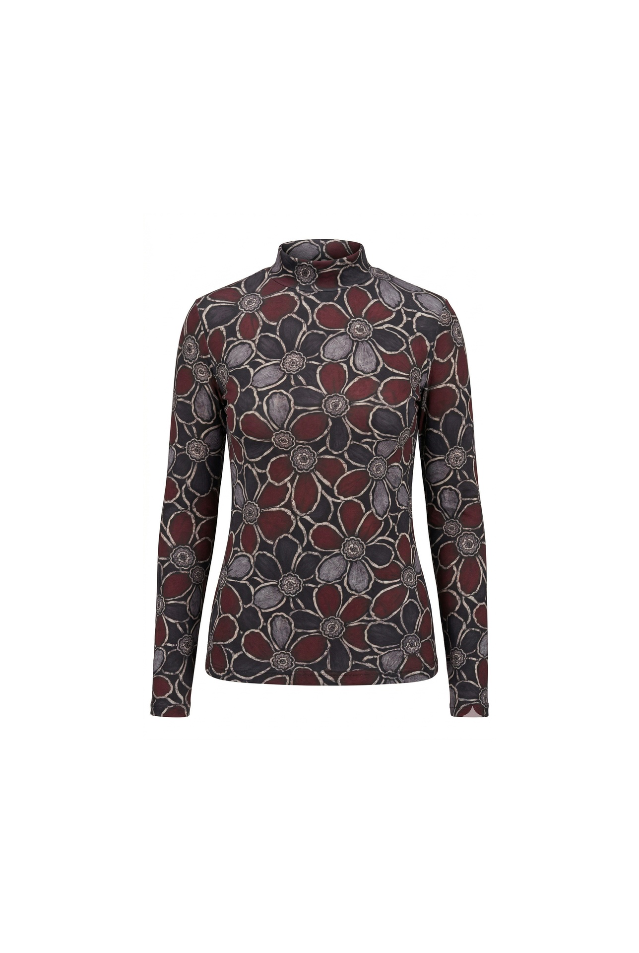 Blue Burgundy Floral Golf Shirt - Blue/Burgundy Floral
