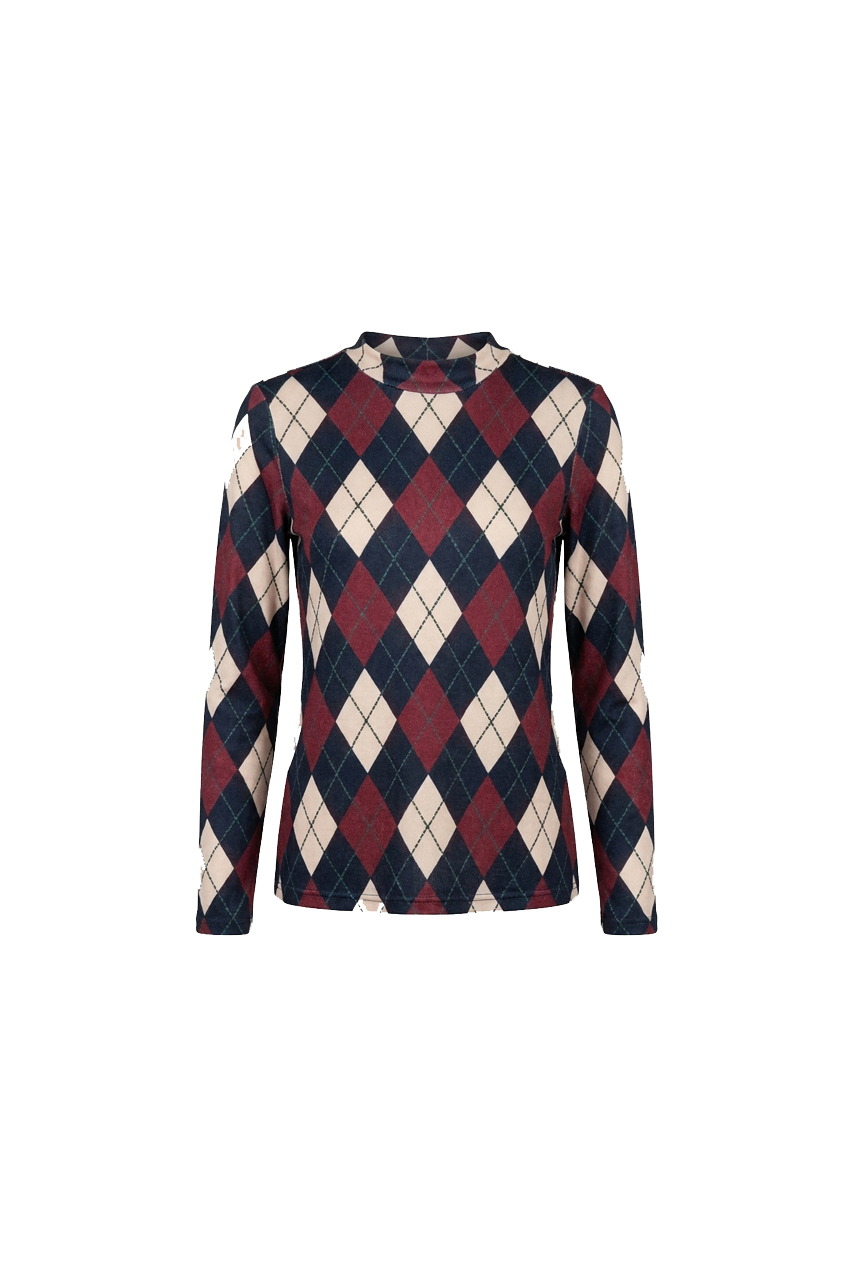Diamond Pattern Golf Shirt - Multi