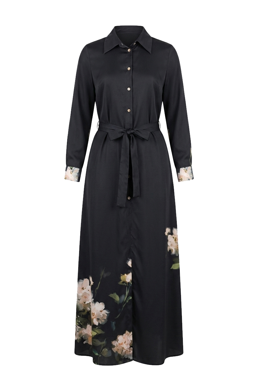 Black Ribbon Dress - Black