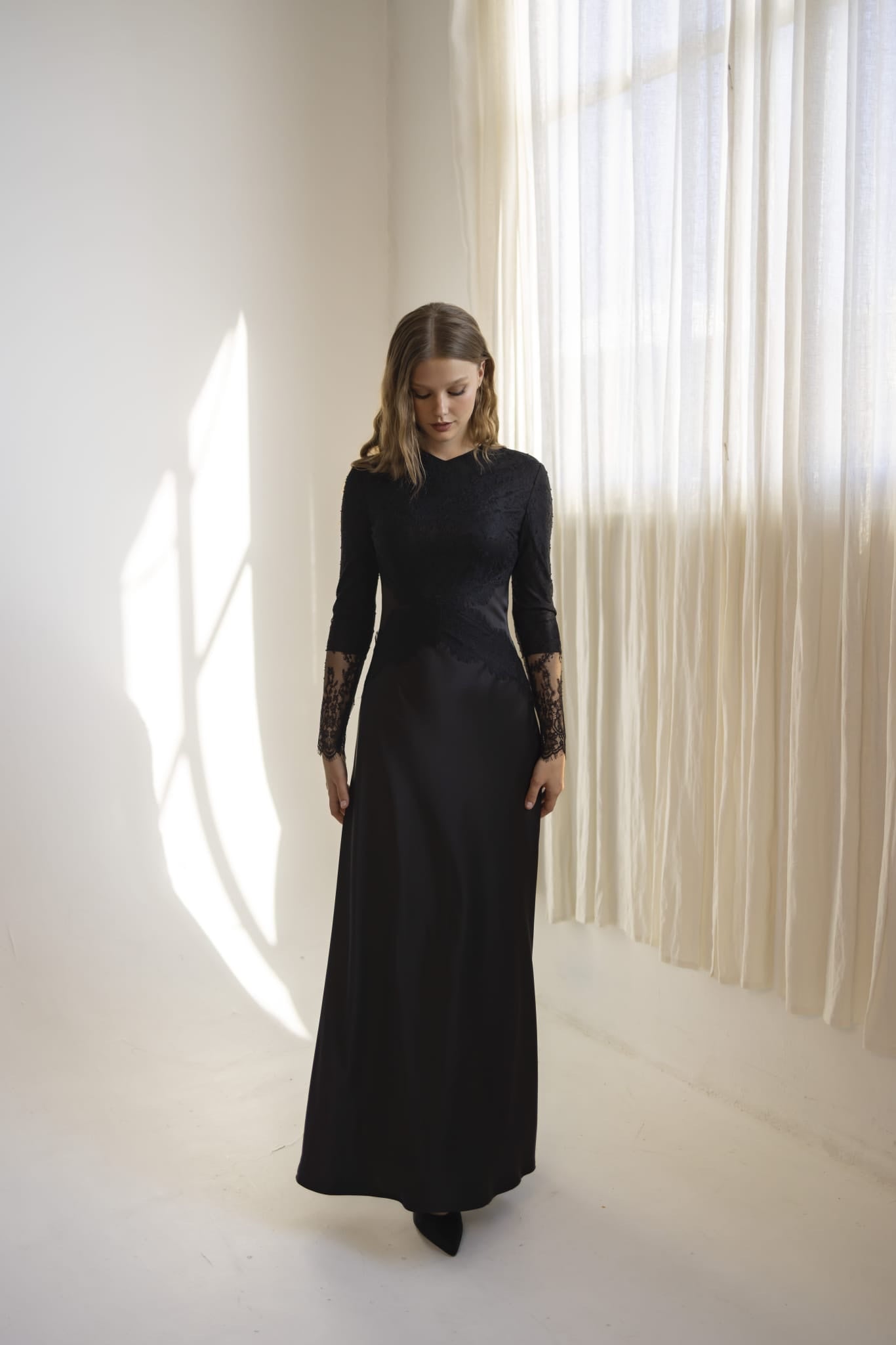 Monaco Satin Dress - Black