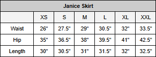 size chart