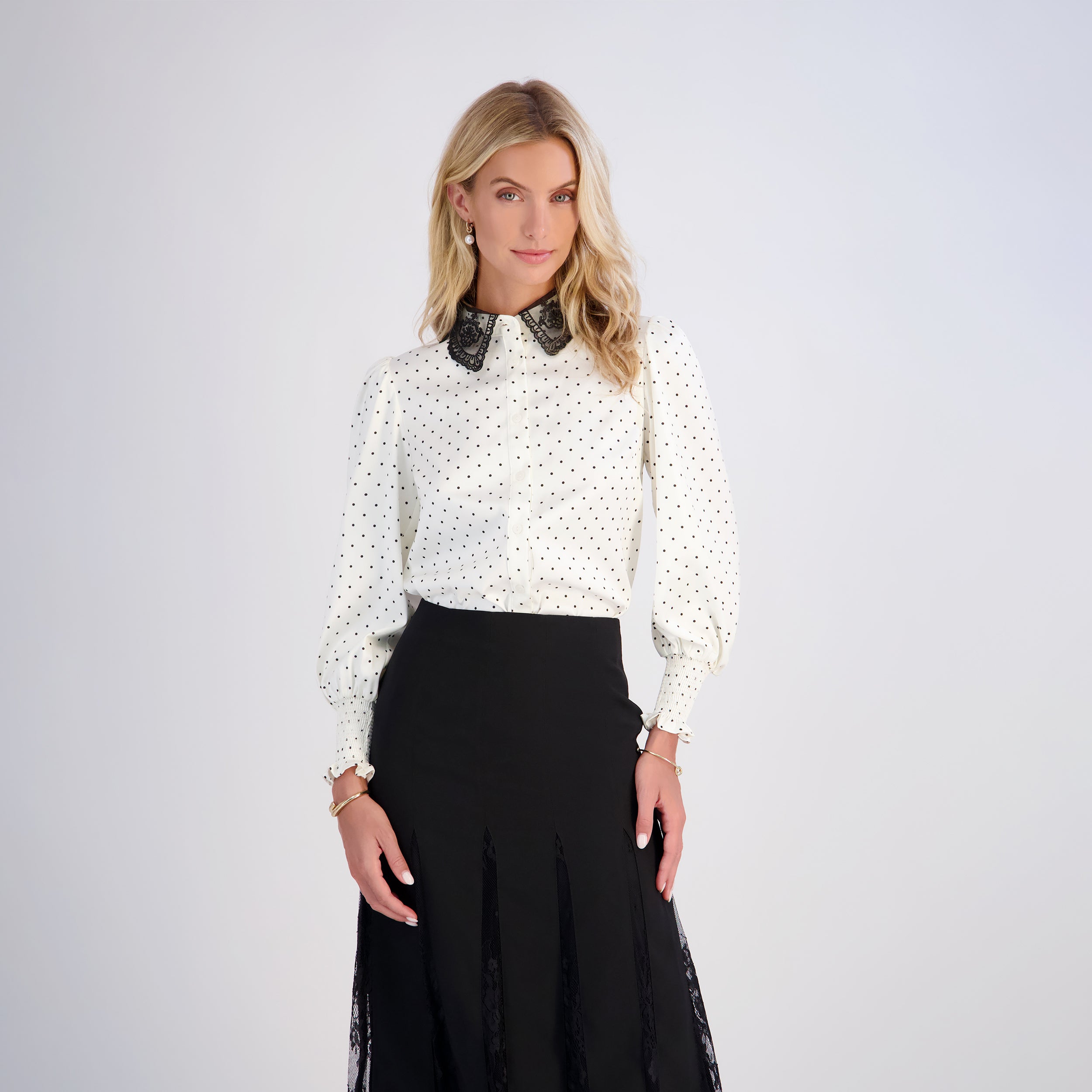 Polka Dot Blouse - White