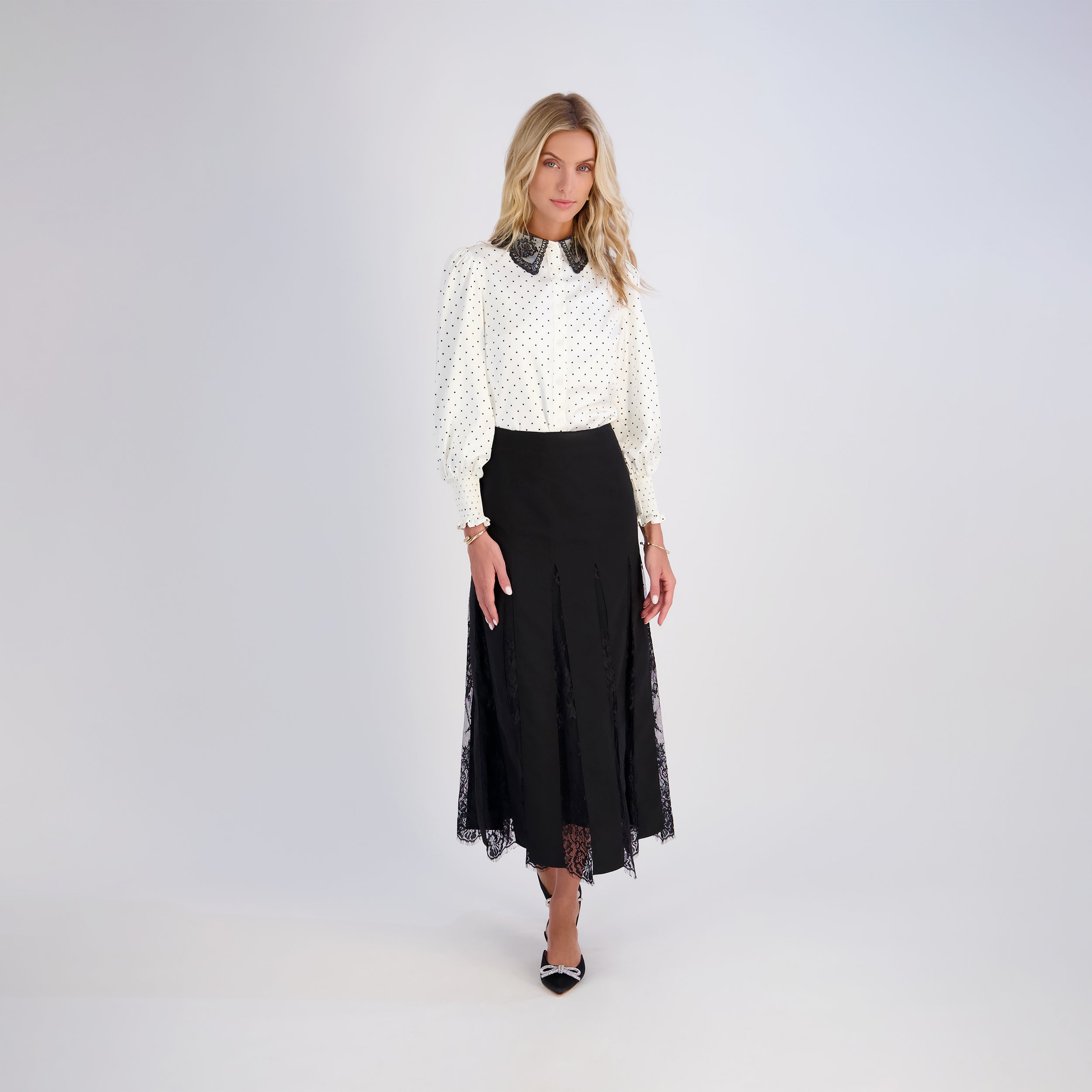 Polka Dot Blouse - White