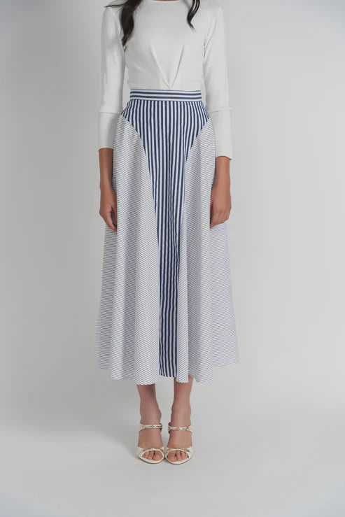 Samos Skirt- Blue Stripe