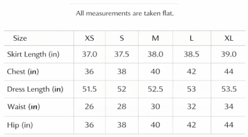 size chart