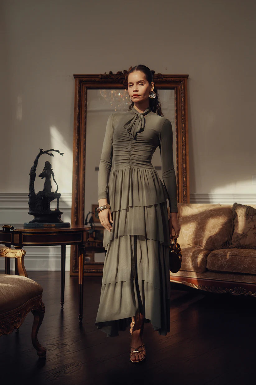 Europa Dress- Moss Stone S Europa Dress- Moss Stone S