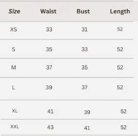 size chart