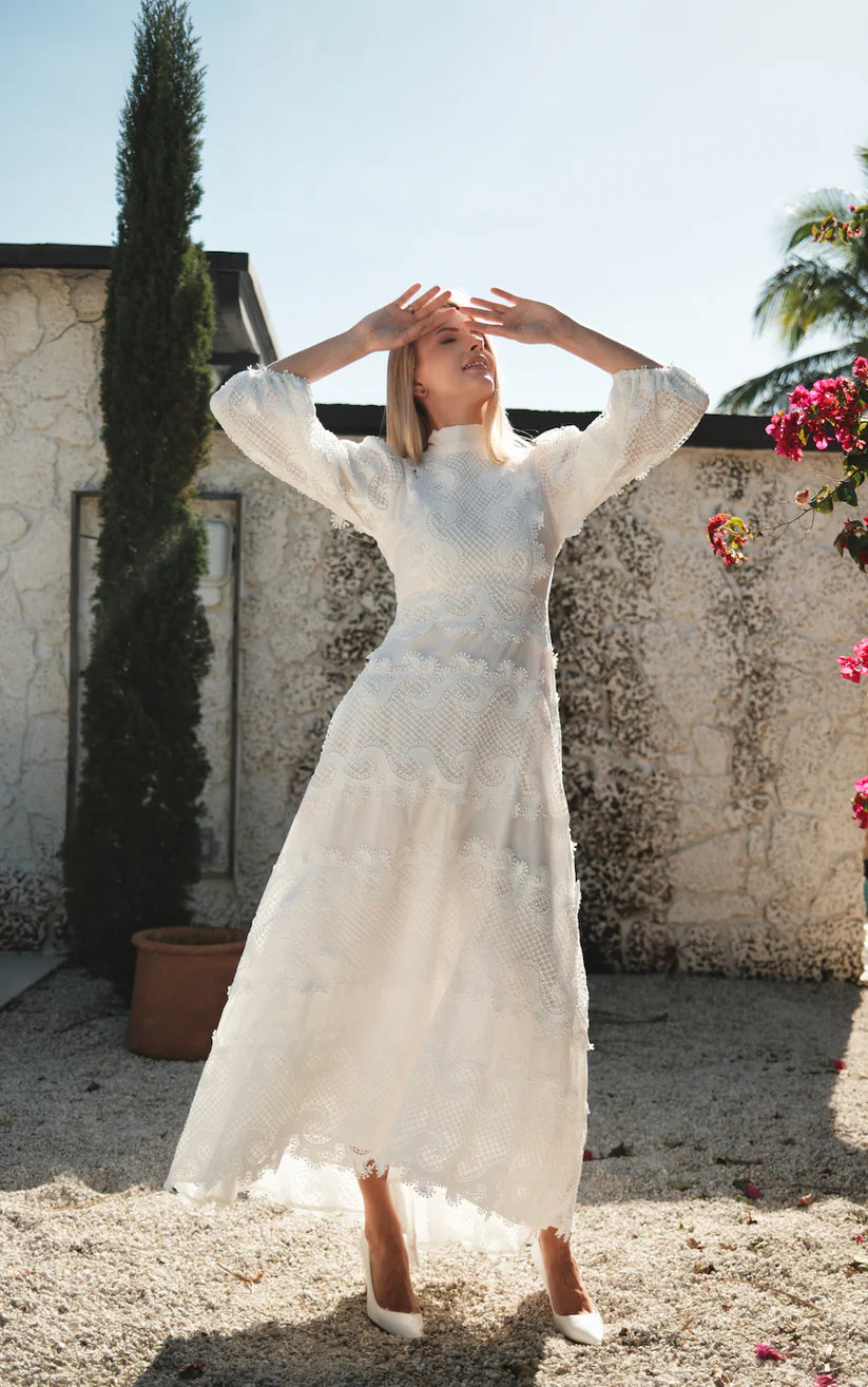 Lace White Hi-low Dress