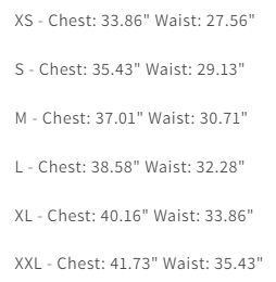 size chart