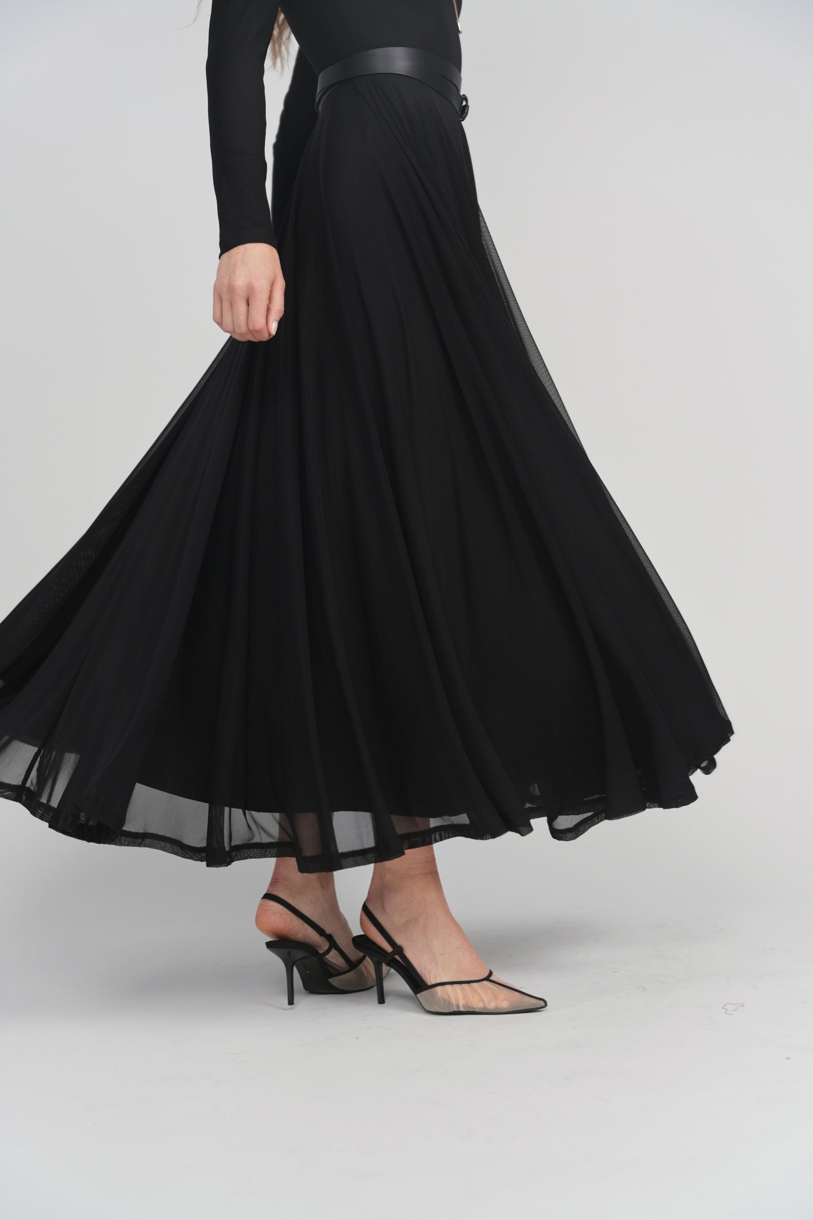Sienna Mock Neck Maxi - Black