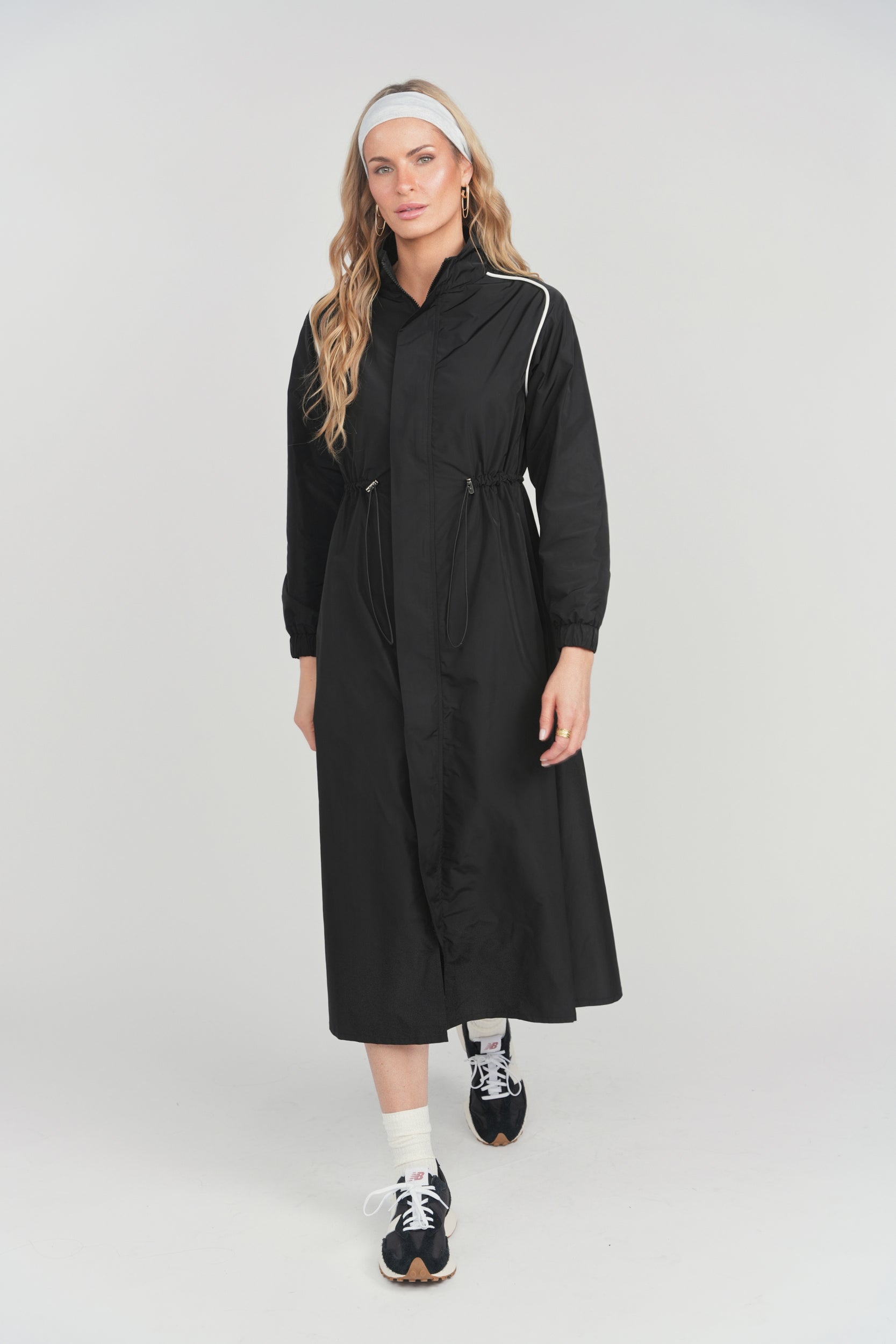 Elara Drawstring Waist Dress - Black