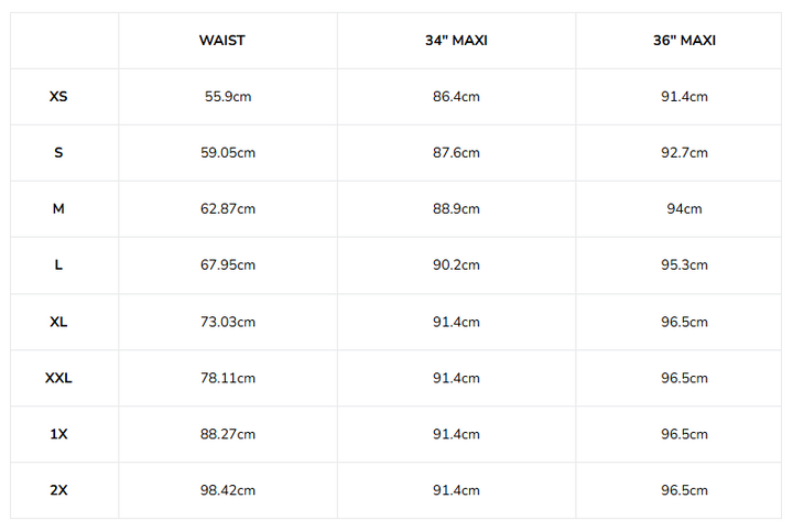 size chart