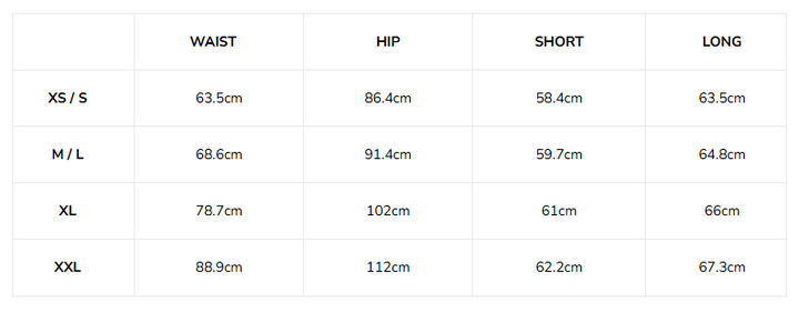 size chart