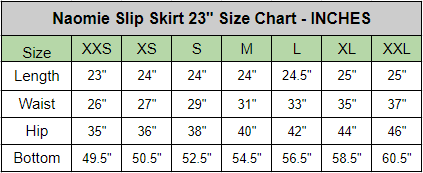 size chart