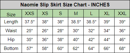 size chart