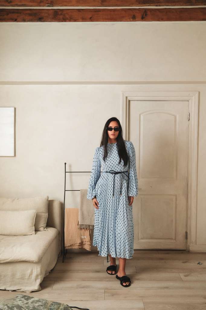 Polka Dot Dress with Belt