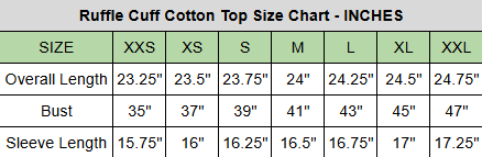 size chart