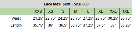 size chart