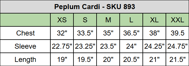 size chart