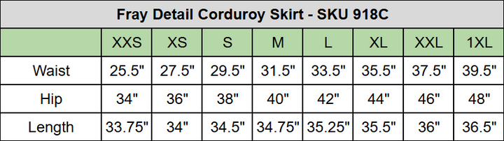 size chart