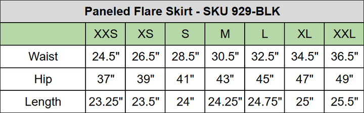 size chart