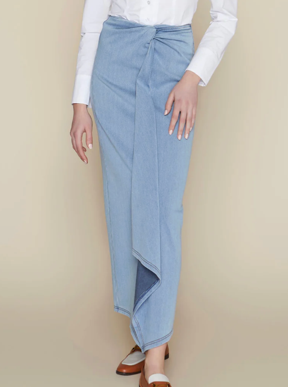 Vendôme Skirt in Stone Wash Denim