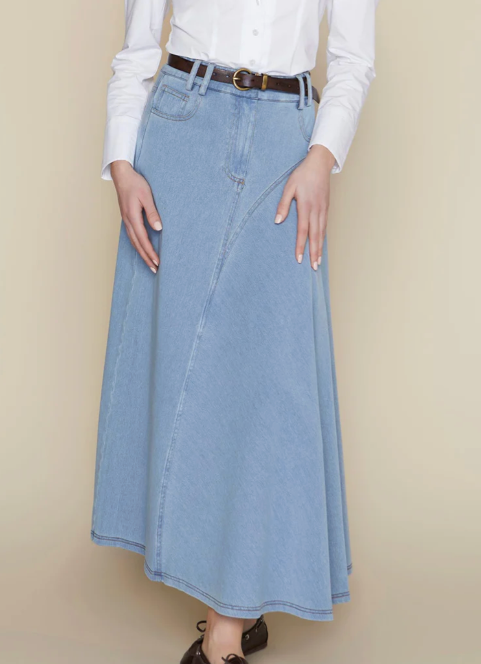 Alila Skirt in Stone Wash Denim