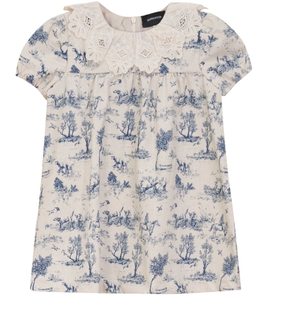 Tree Print Dress - Indigo