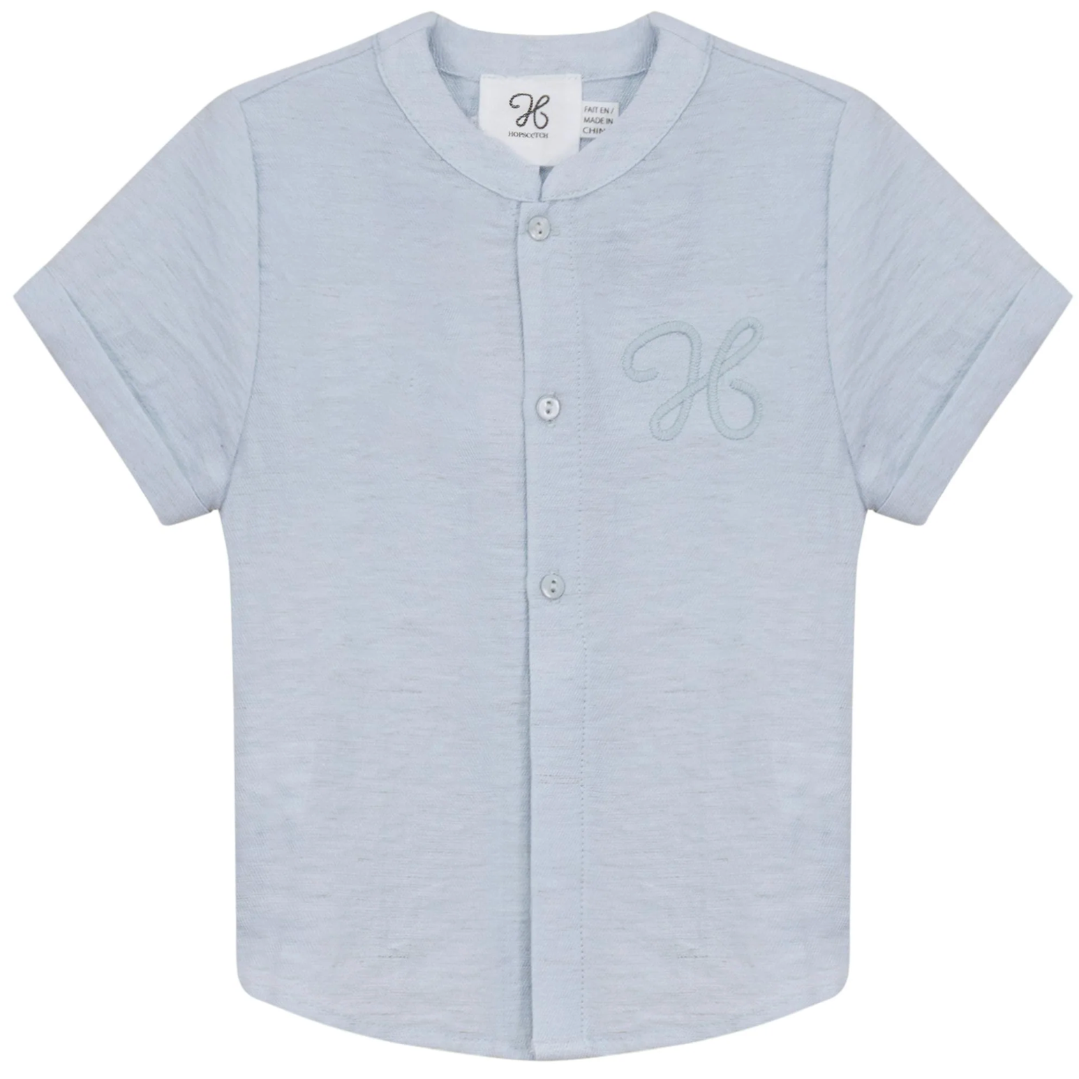 Hopscotch Woven Crinkle Shirt Blue