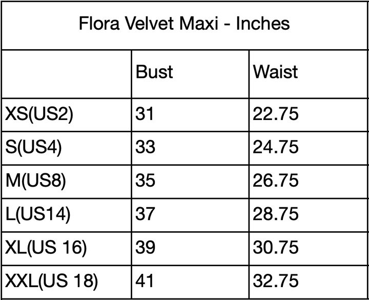 size chart