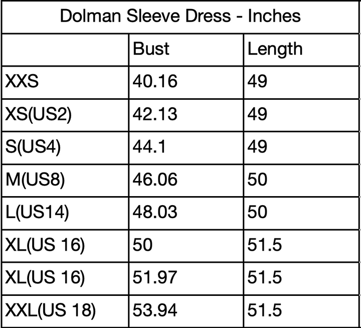 size chart