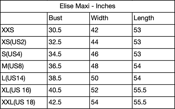 size chart