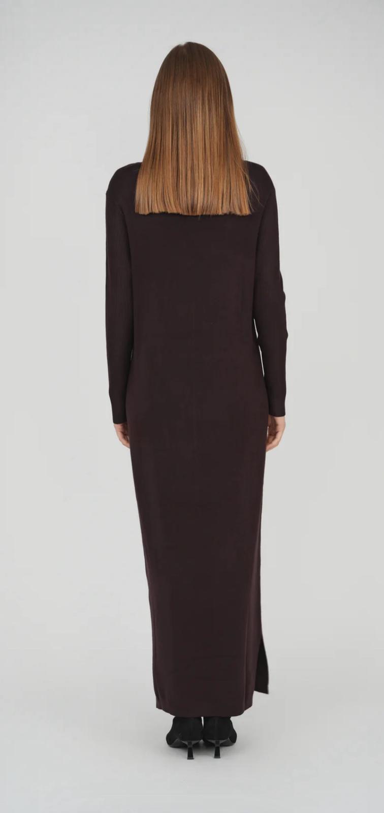 Sweater Maxi Dress- Brown